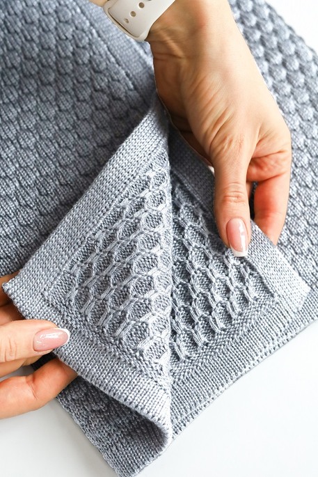 Вязаный плед Scales, Серый - фото 1