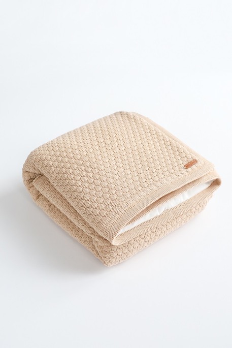 Утеплений в'язаний плед Scales, Бежевий