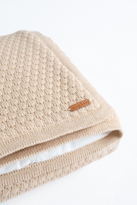 Утеплений в'язаний плед Scales, Бежевий - фото 3