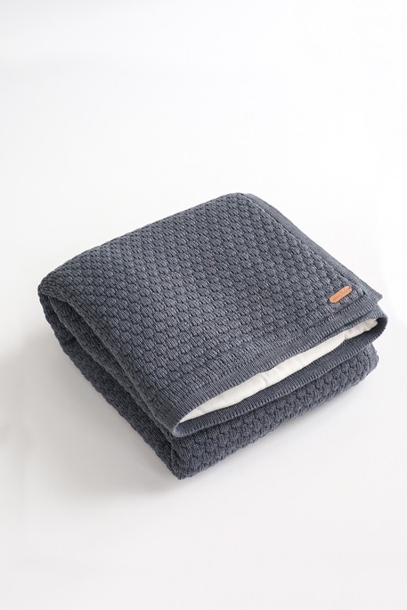 Утепленный вязаный плед Scales, Графитовый