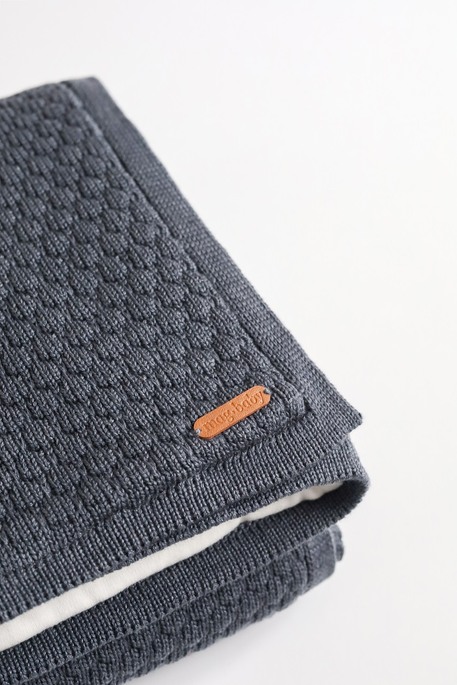 Утепленный вязаный плед Scales, Графитовый - фото 4