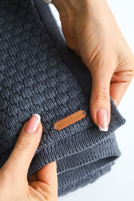 Утепленный вязаный плед Scales, Графитовый - фото 2