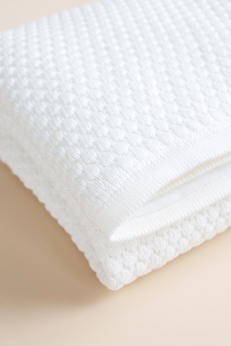 Утепленный вязаный плед Scales, Молочный - фото 3