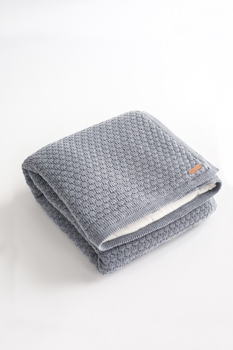 Утеплений в'язаний плед Scales, Сірий