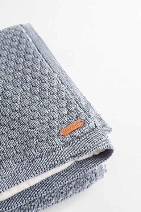 Утеплений в'язаний плед Scales, Сірий - фото 3