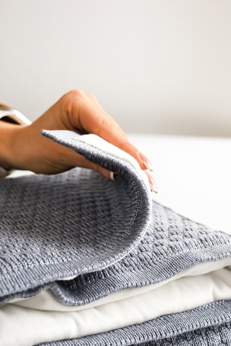 Утеплений в'язаний плед Scales, Сірий - фото 1