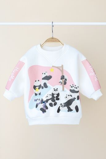 Утепленный свитшот Panda party, Розовый