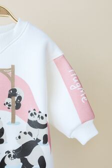 Утепленный свитшот Panda party, Розовый - фото 3