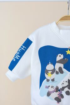 Утеплений світшот Panda party, Синій - фото 3
