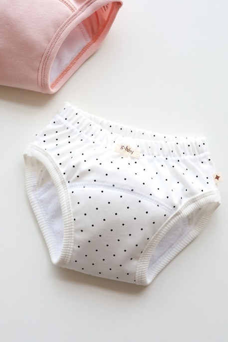 Набор тренировочных трусиков, Горошек на белом с розовыми - фото 3