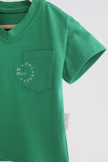 Футболка с карманом Be Brave, Зеленая - фото 3