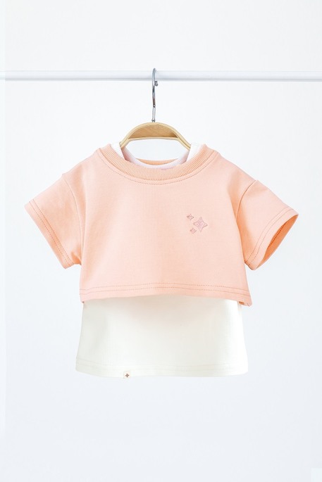 Майка с кроп-топом Glory, Персиковая