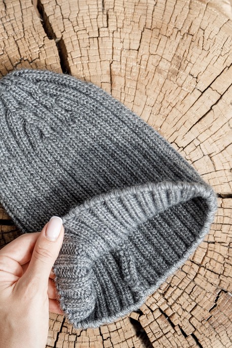 Вязаная шапочка Alen, Серая - фото 1