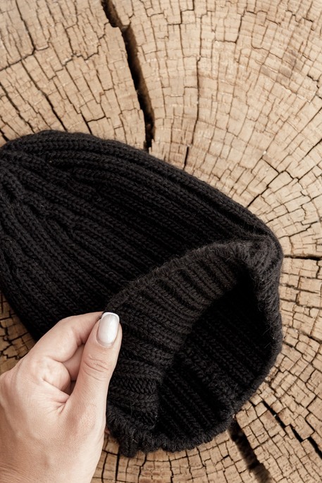 Вязаная шапочка Alen, Черная - фото 2