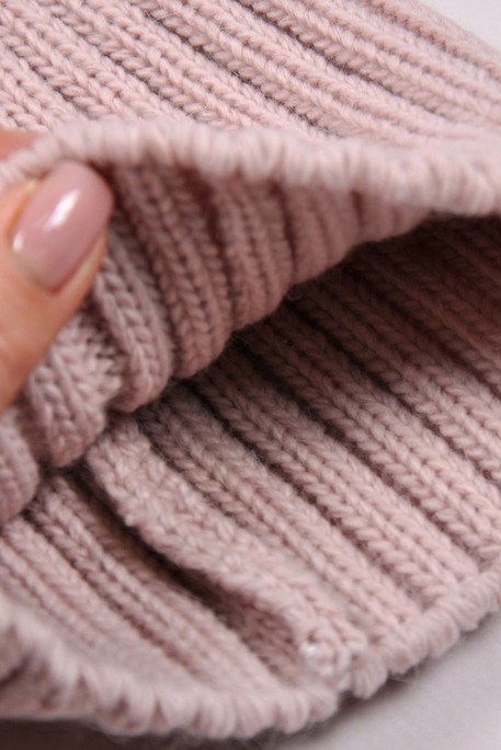 Вязаная шапочка Alen, Пудровая - фото 1