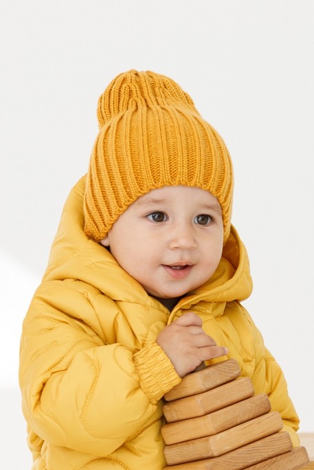 В'язана шапочка Alen, Гірчична - фото 2