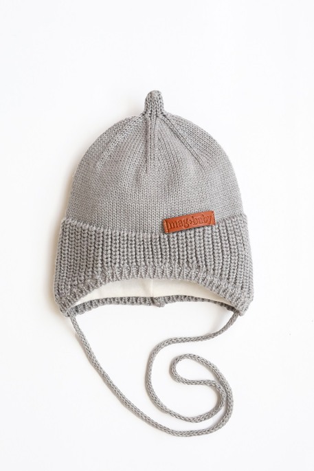 Вязаная шапка на трикотаже Neo, Серая