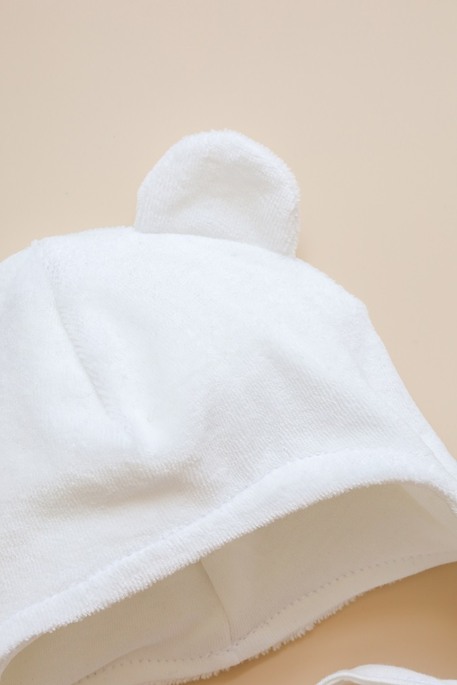 Велюровая шапка Ari, Молочная 34-38 (0-3 мес) - фото 2