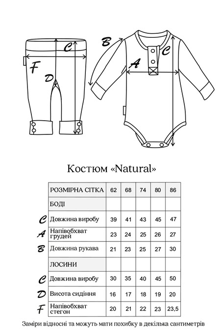 Набор боди с лосинами Natural, Сизый - фото 6